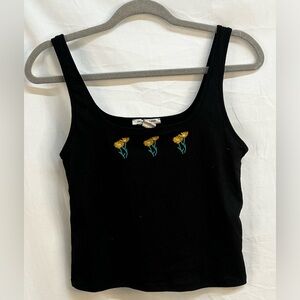 Cropped flower tank top